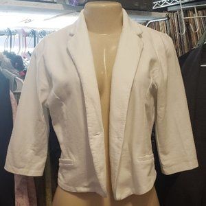 American Rag Cropped White Blazer Jacket Cover Up Kimono